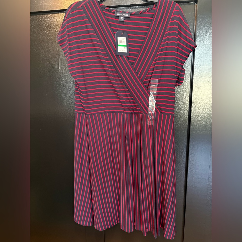 Nautica NWT Red and navy dress